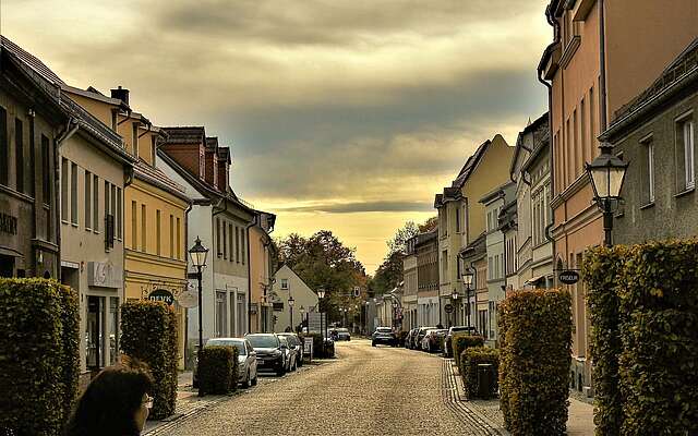 Straßenzug in der Zossener Altstadt