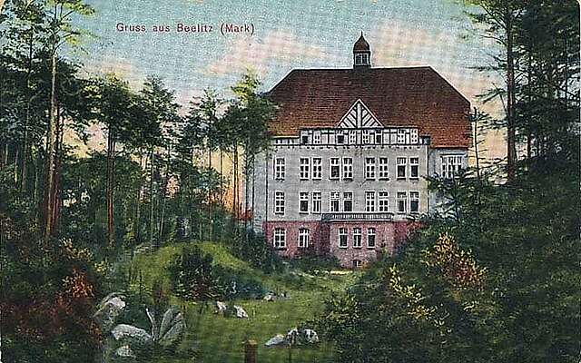 Postkarte Alpenhaus und Park um 1907