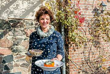 Juliane Syring vom Fliederhof mit Kürbisgericht