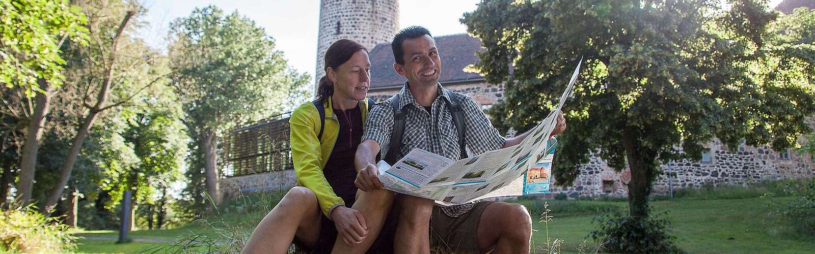 Wanderer vor Burg Ziesar