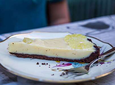 Schokotarte mit Zitrone in der Albertine Glashütte