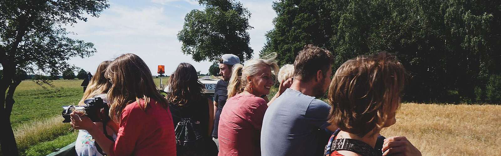 Traktorfahrt mit Bloggern um Schmerwitz