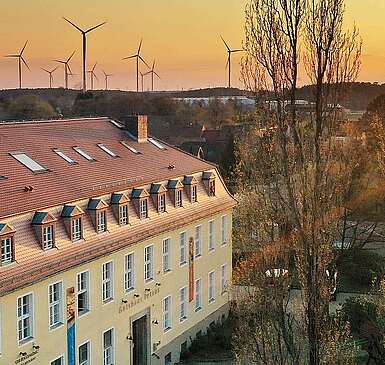 Guthaus Petkus im Sonnenuntergang