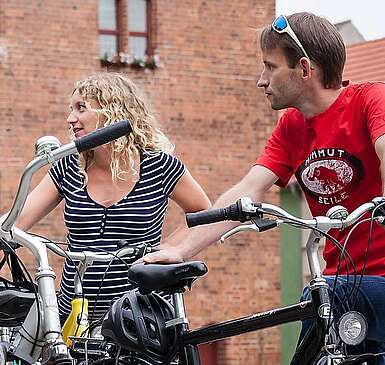 Radfahrer auf dem Luther-Tetzel-Weg