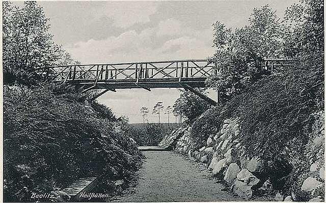 Postkarte historische Parkanlage Beelitz-Heilstätten